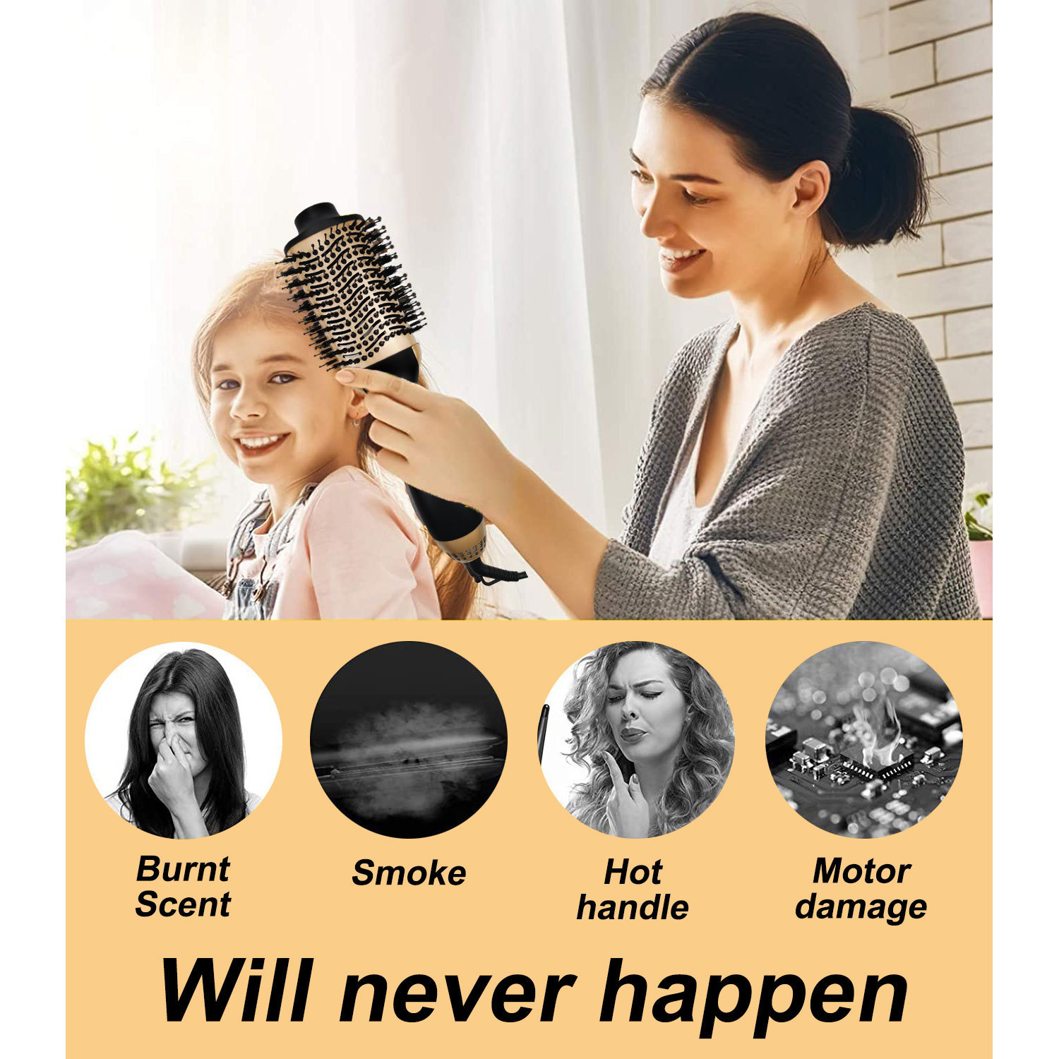 Hair Straightener - Heteluchtborstel, haardrogerborstel en volumizer, één-stapsheteluchtborstel voor