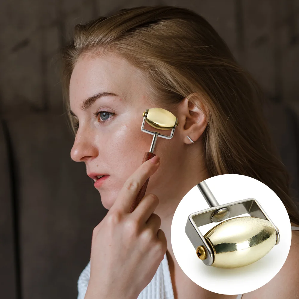 Hair Scalp Massager - RVS puntige roller dubbele kop jade
