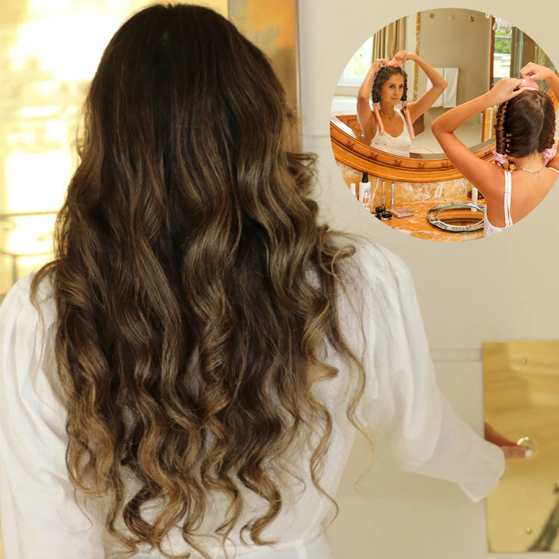 Vrouw heatless curling rod hea - Hair Curling Wand recensie en prijs