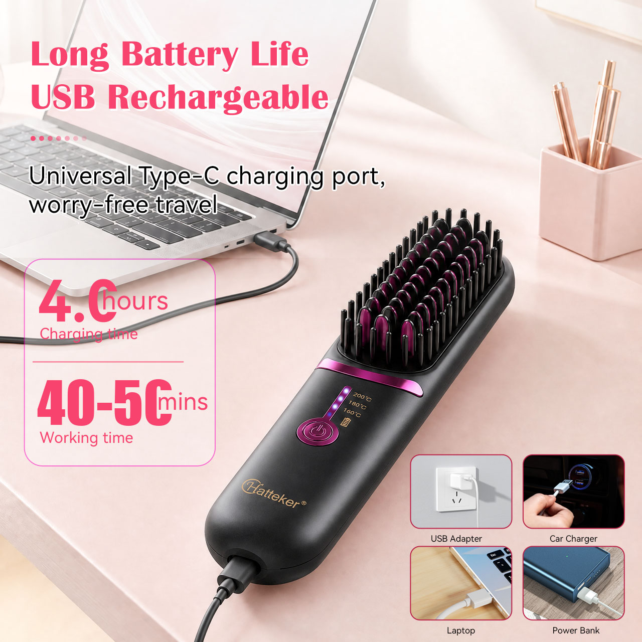 Hatteker Draadloze Draagbare R - Hair Straightener recensie en prijs
